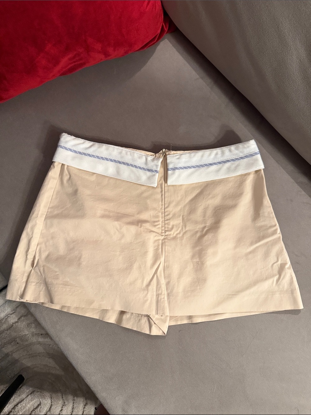 Zara Cream Sailor-Waist Shorts with White Trim